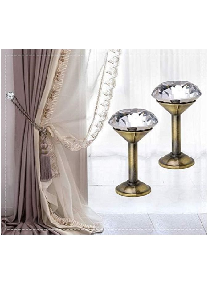 Zeenah Furniture Crystal Curtain Hold Backs Window Drapery Tie Back Clips Wall Hook Tassel Holder - Image 3