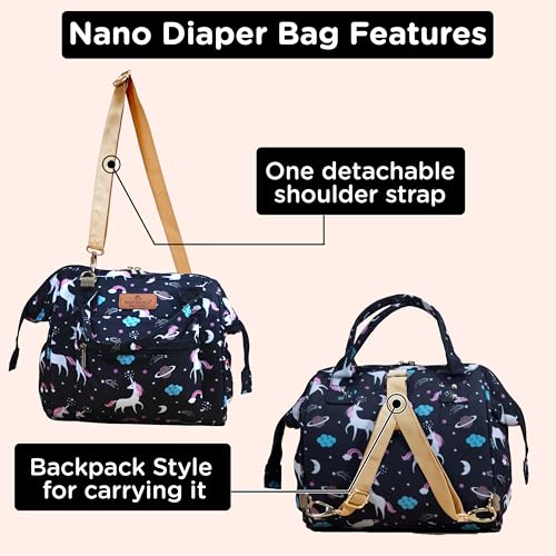 Motherly Nano Diaper Bag for Mothers for Travel – Combo Set with Accessories | Baby Bag for Mother Travel | Diaper Bag for Baby (Unicorn Black) - Image 4