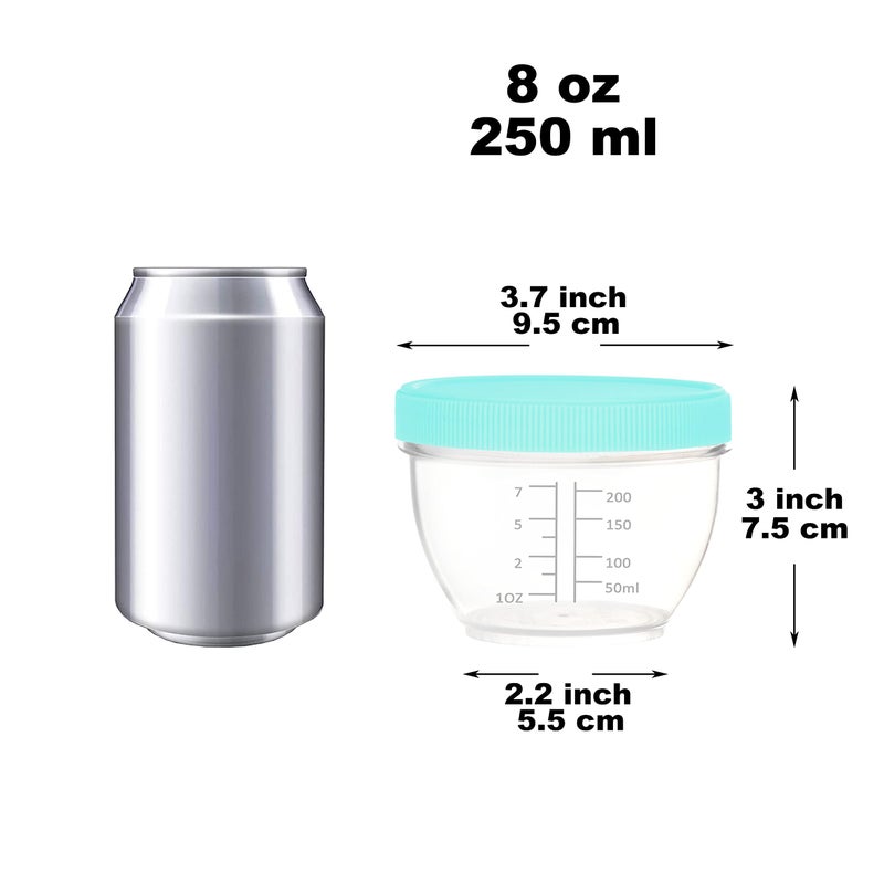 Youngever 18 Pack 1 Cup Small Food Containers with Lids  8 Ounce Food Storage Containers  Condiment  and Sauce Containers with Lids Labels (Coastal) - Image 2