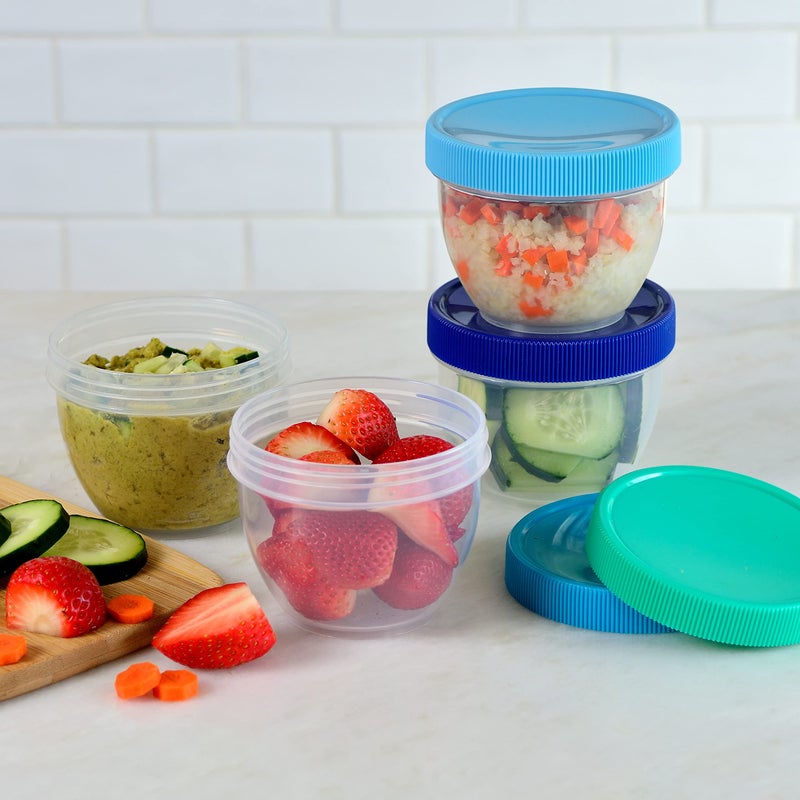 Youngever 18 Pack 1 Cup Small Food Containers with Lids  8 Ounce Food Storage Containers  Condiment  and Sauce Containers with Lids Labels (Coastal) - Image 3