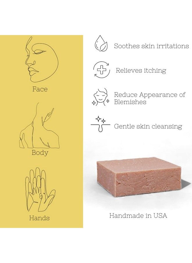 The Yellow Bird Yellow Bird Handmade Natural Calamine Bar Soap Organic Cleanser For Bath Face And Body. - Image 3