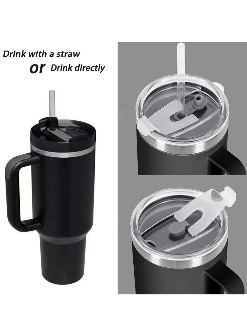 40z Insulated Tumbler with Straw Stainless Steel Vacuum Cup Travel Mug with Handle and Lid Straw, Ice&Warm Coffee Tea Milk Drink Travel Mug Portable Thermal Cup for Office Kitchen (cream)  - Image 5