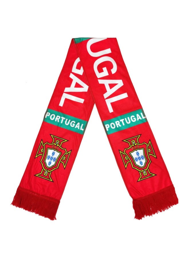 2026 World Cup Football Scarves Portugal Football Fan Scarf - Official Style Red Scarf with PORTUGAL Lettering & National Emblem for Cheering - Image 1