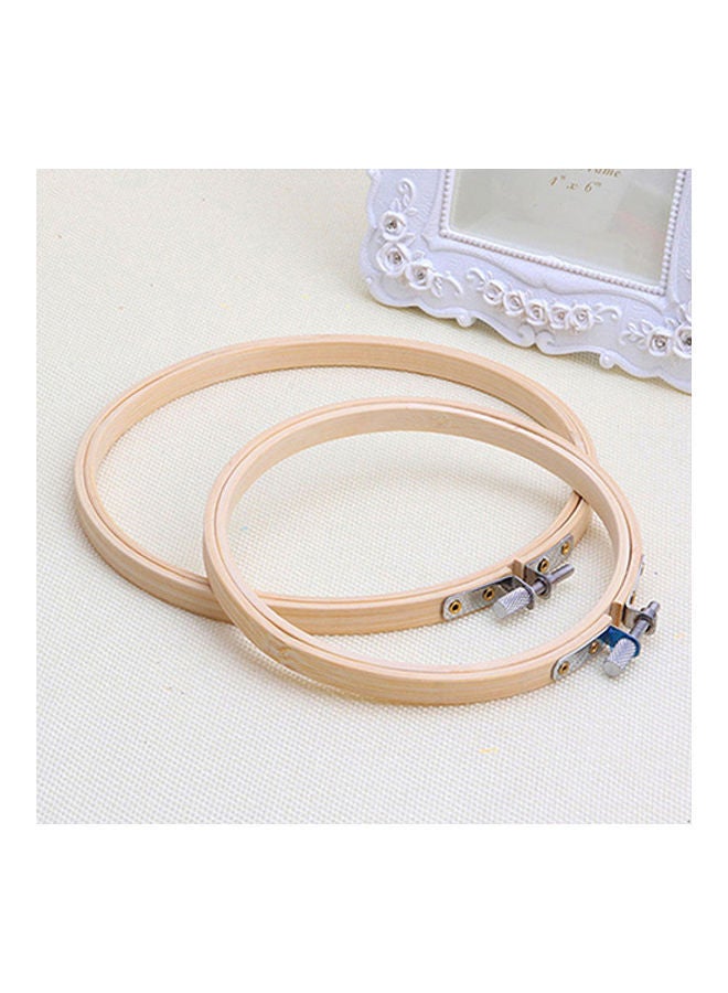 NIBEMINENT Cross Stitch Machine Adjustable Embroidery Hoop Ring Bamboo Sewing Tool 13-27cm Brown 20*10*20cm  - Image 4