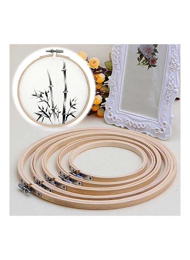 NIBEMINENT Cross Stitch Machine Adjustable Embroidery Hoop Ring Bamboo Sewing Tool 13-27cm Brown 20*10*20cm  - Image 2
