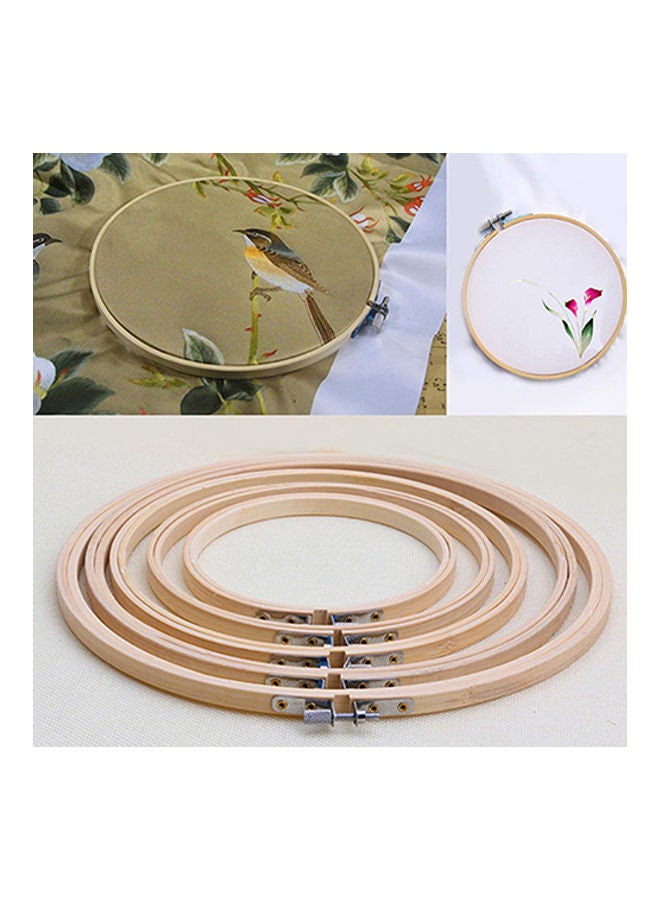 NIBEMINENT Cross Stitch Machine Adjustable Embroidery Hoop Ring Bamboo Sewing Tool 13-27cm Brown 20*10*20cm  - Image 3