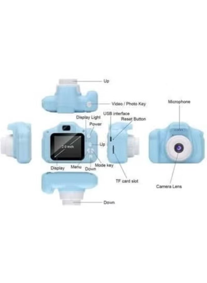 OM Creations Kids Digital Camera 1080 HD 2.0 Inch Screen 2 MP for Boys and Girls Aged 3-9 Blue - Image 2