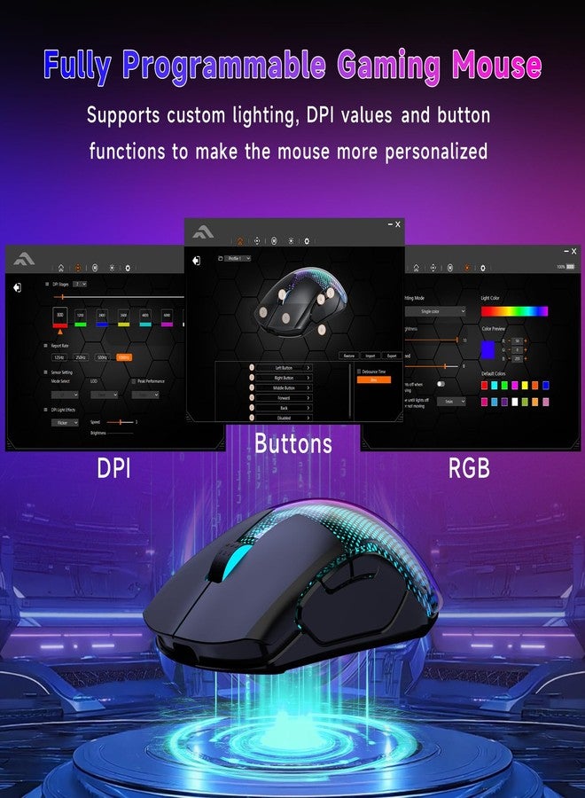 FFJ Wireless Gaming Mouse, 12000 DPI - Image 2