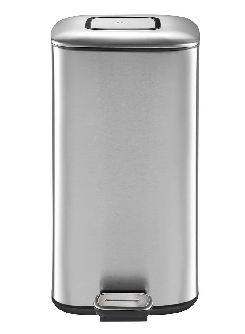 EKO REGENT SERIES | Brushed Stainless Steel Finish | Soft-Closing | Fingerprint-Resistant | Pedal Trash & Garbage Bin | Multiple Sizes ( 6 - 32 Liters ) & Colors  | 20 Liters | Metallic Grey - Image 1