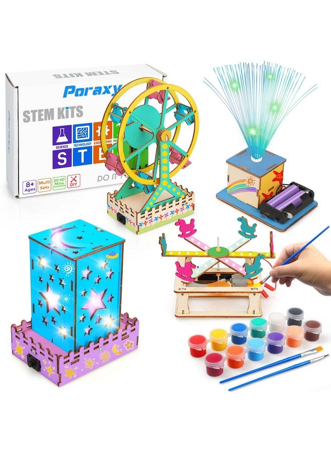 بوراكسي مجموعة جذعية 4 في 1 للأطفال من سن 5 إلى 7 سنوات و8 إلى 10 سنوات و12 سنة، ألغاز خشبية ثلاثية الأبعاد، مجموعات بناء نماذج مشاريع علمية، ألعاب جذعية للأطفال من سن 8 إلى 13 سنة، هدايا عيد ميلاد للفتيات من سن 6 إلى 7 سنوات و8 إلى 9 سنوات و10 إلى 11 سنة - Image 1
