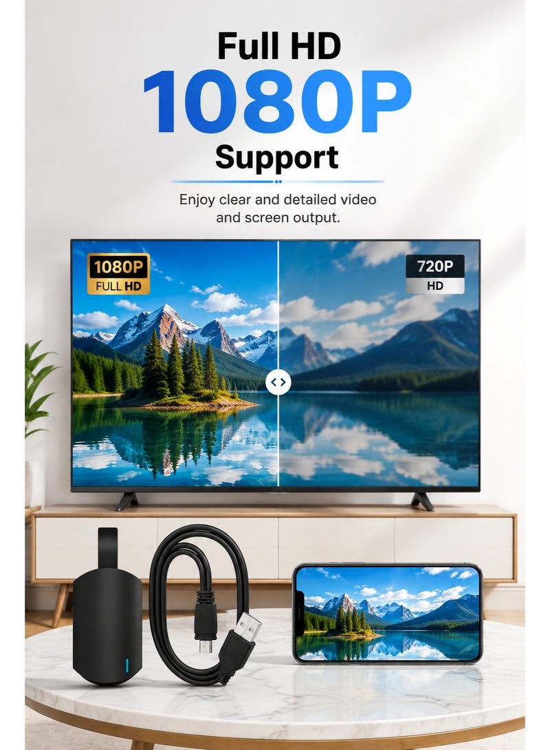 Mirascreen Wireless WiFi Display Dongle Receiver for TV, 1080P HDMI Screen Mirroring Adapter for iPhone Android Windows & Mac - Image 3