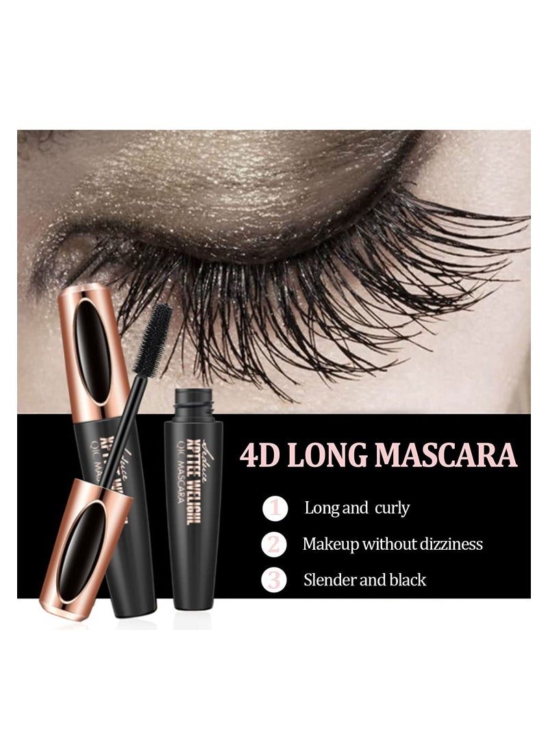 4 Pcs 4D Silk Fiber Lash Mascara Set - Liquid Extension Makeup for Luxuriously Longer, Thicker, and Voluminous Waterproof Eyelashes, Smudge-proof, Natural Look, No Clumping, All-Day Wear. - Image 5