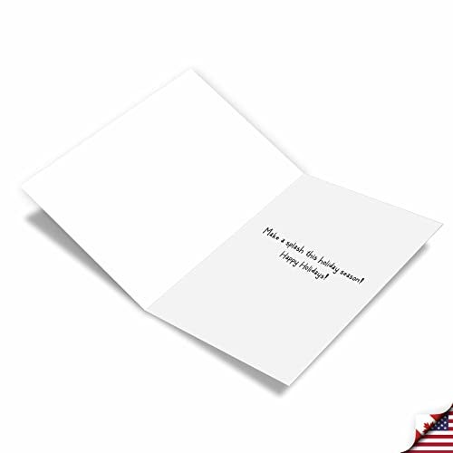 NobleWorks 12 Funny Christmas Greeting Cards Boxed Set with 5 x 7 Inch Envelopes (1 Designs, 12 Each) Santa Splash C7637XSG-B12x1 - Image 2