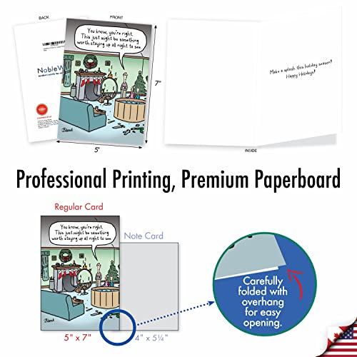 NobleWorks 12 Funny Christmas Greeting Cards Boxed Set with 5 x 7 Inch Envelopes (1 Designs, 12 Each) Santa Splash C7637XSG-B12x1 - Image 3