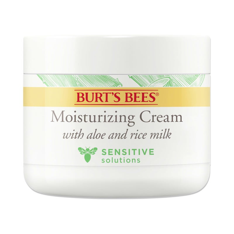 Burt's Bees Sensitive Moisturizing Cream, With Aloe Vera and Rice Milk, Face Moisturizer for Sensitive Skin, 98.8 Percent Natural Origin Skin Care, 3 oz. Package - Image 1