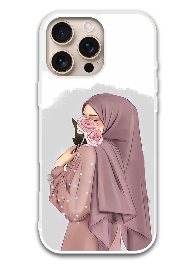 Theodor Protective Case Cover For APPLE IPHONE 16 Pro Max Holding Roses Girl (White Bumper) - Image 1
