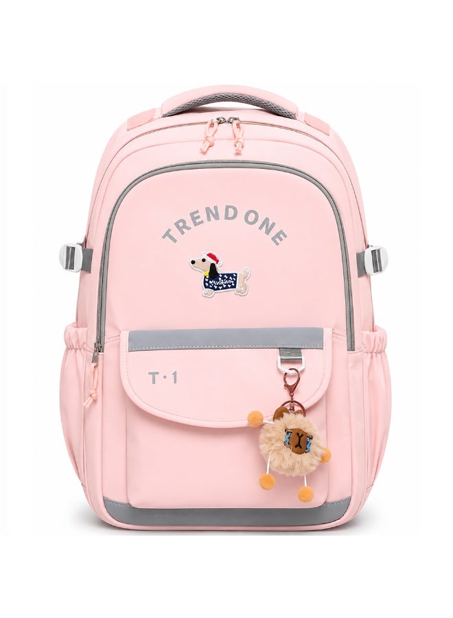 18 Inch School Backpack for Boys & Girls, Large Student Backpack with Multiple Compartments, Front Zipper Pocket, Side Bottle Pockets, Comfortable Carry Handle, 48*32*20 CM