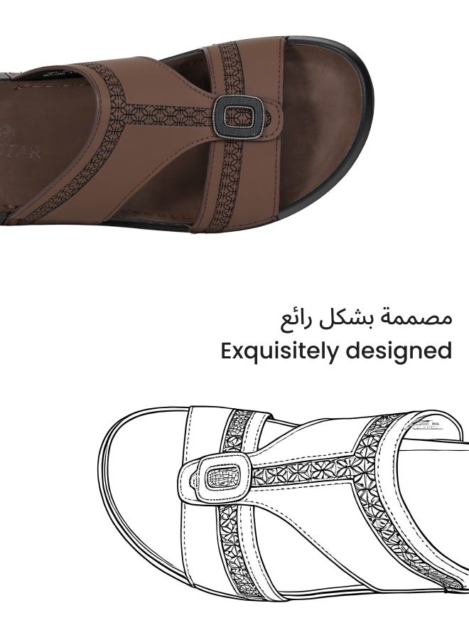 D.D.Star Arabic Slipper For Men, Handmade Men's Sandals With Memory Foam Sole, Big Size And Comfortable Traditional Arabic Sandals. - Image 2