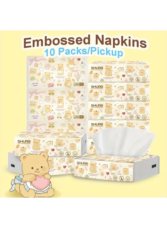 10 Pack Paper Towels 2400 Sheets Soft Absorbent Multi Ply For Home And Office - Image 2