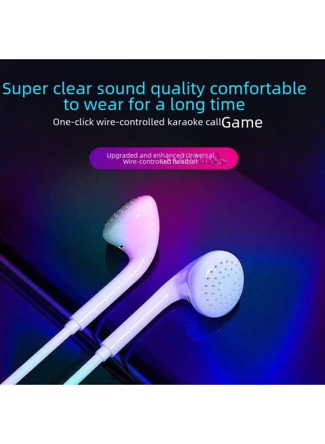 Direct Headphones High Sound Quality Flat Ear Headphones For Apple Oppo For Huawei Vivo Wire Control Headset-Color:Black [Classic Edition]]