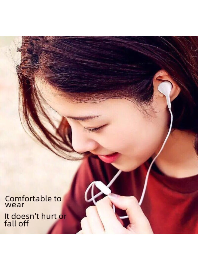 Direct Headphones High Sound Quality Flat Ear Headphones For Apple Oppo For Huawei Vivo Wire Control Headset-Color:Black [Classic Edition]]