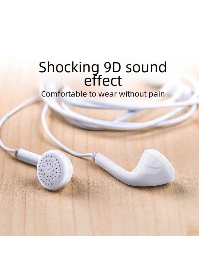 Direct Headphones High Sound Quality Flat Ear Headphones For Apple Oppo For Huawei Vivo Wire Control Headset-Color:Black [Classic Edition]]