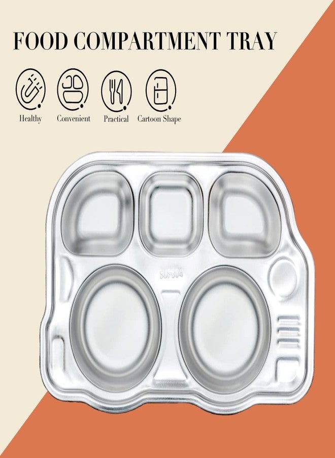 GNASTAS Stainless Steel Bus Plate for Kids Meal Plate Tray, Baby Feeding Set, BPA-Free Kids Dinner Plate, Unbreakable Stainless Steel Plates for Toddlers, Kids 1pc (Bus Food Plate) - Image 5