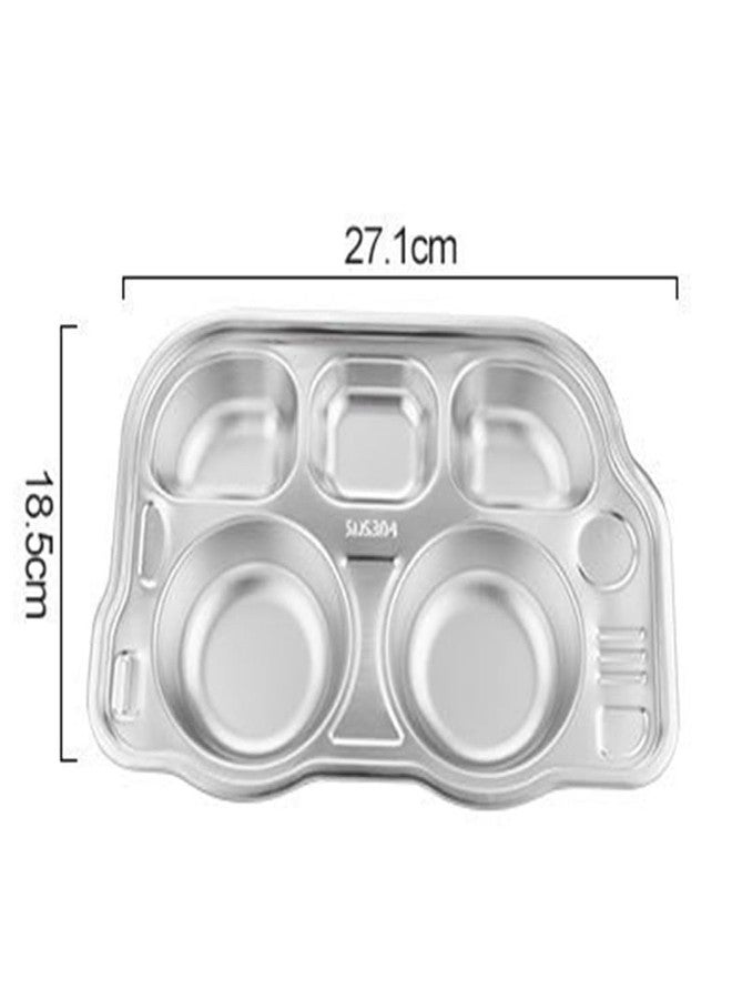 GNASTAS Stainless Steel Bus Plate for Kids Meal Plate Tray, Baby Feeding Set, BPA-Free Kids Dinner Plate, Unbreakable Stainless Steel Plates for Toddlers, Kids 1pc (Bus Food Plate) - Image 3