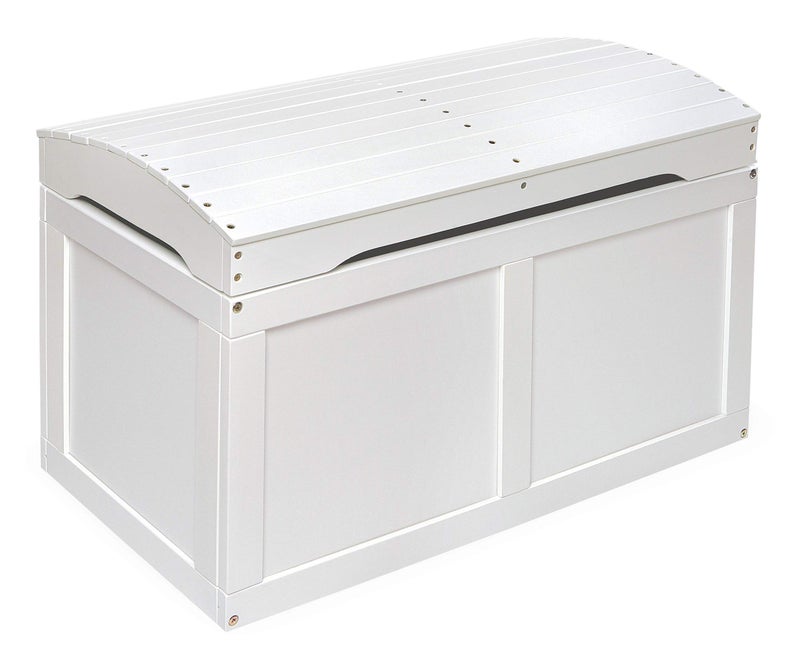 Badger Basket Badger Basket Hardwood Safety Hinge Barrel Top Toy Storage Chest White 01335