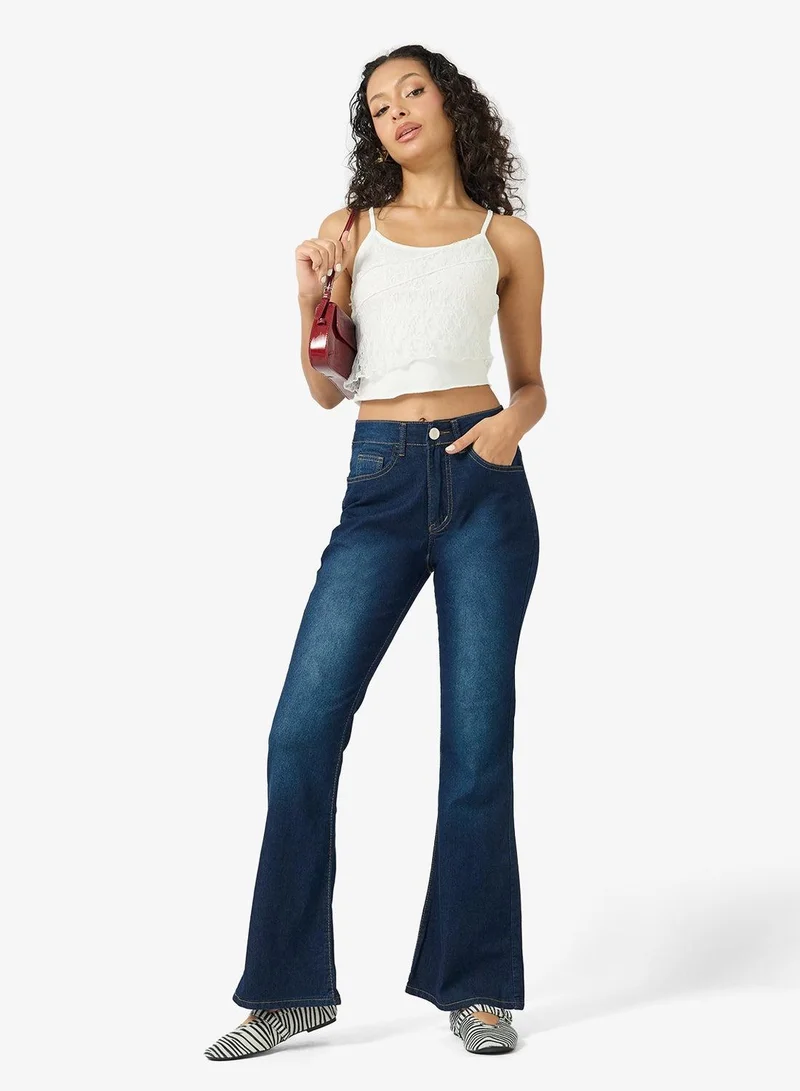 Ginger  High Rise Flared Jeans for Women | Best Price UAE