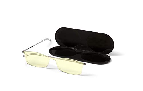 ThinOptics unisex adult Milano Aluminum Case + Frontpage Brooklyn Reading Glasses, Clear Frames Blue Light Filtering, 44 mm US - Image 2