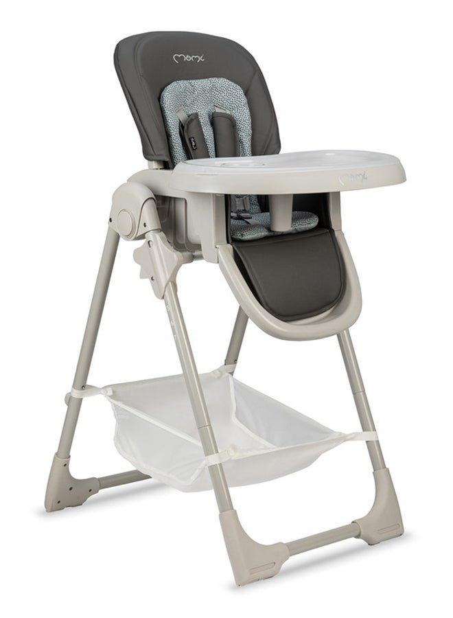 Momi Gojo Comfortable Safest Highchair For Babies Of Age 6 - 36 Months With 7-Position Height Adjustment & Safety Belts, Double Tray, 3-Stage Backrest Adjustment - Grey - Image 1
