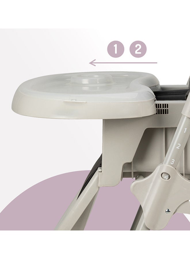Momi Gojo Comfortable Safest Highchair For Babies Of Age 6 - 36 Months With 7-Position Height Adjustment & Safety Belts, Double Tray, 3-Stage Backrest Adjustment - Grey - Image 4