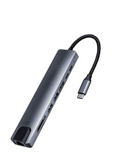 Generic 8in1 USB C Hub, Type-C Hub/Adaptor, Laptop Dock, Docking Station, 4K Display, Compatible with Windows, MacOS (USB3.0 Ports, DP, Type-C Data,M-Ethernet, SD/TF, etc), Tek-sailing TSDS801  - Image 1
