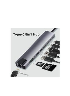 Generic 8in1 USB C Hub, Type-C Hub/Adaptor, Laptop Dock, Docking Station, 4K Display, Compatible with Windows, MacOS (USB3.0 Ports, DP, Type-C Data,M-Ethernet, SD/TF, etc), Tek-sailing TSDS801  - Image 2