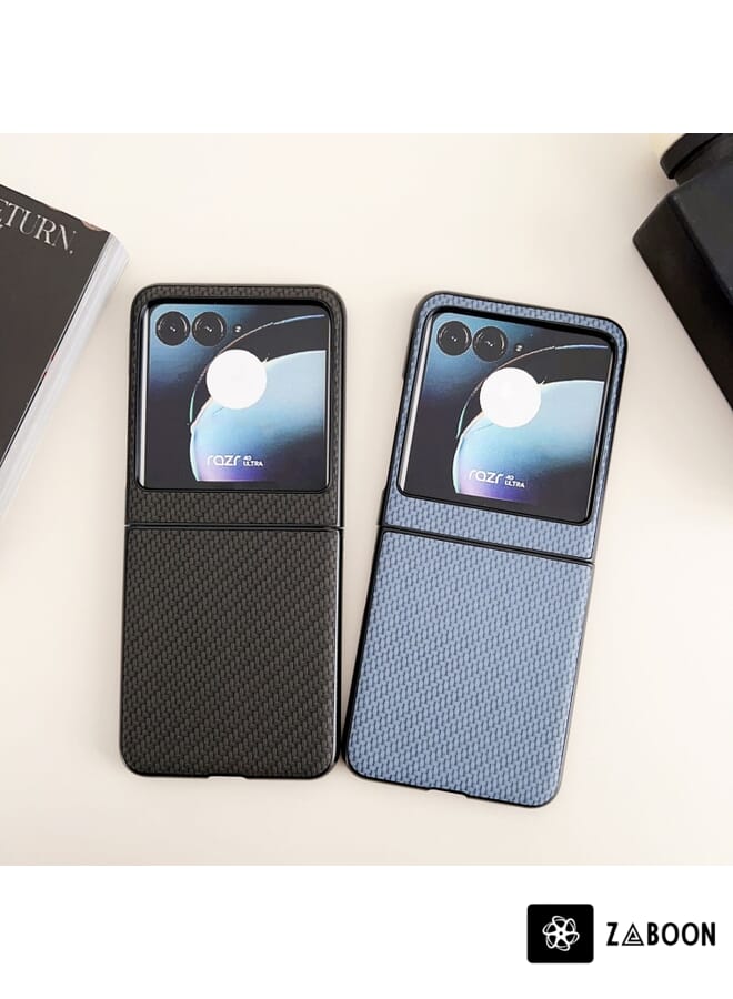 Zaboon Protective Case Cover For Motorola Razr 40 Ultra / Razr 2023 Weave Texture PC - Image 3