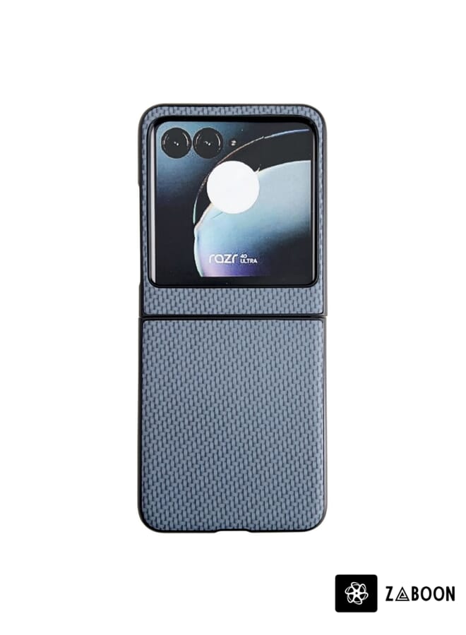 Zaboon Protective Case Cover For Motorola Razr 40 Ultra / Razr 2023 Weave Texture PC - Image 1