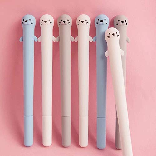 Doraking 3pcs 0.5mm Fine Point Gel Pens, Cute Cartoon Otters Refillable Gel Ink Pens, Black Ink Pen for Writing Note with Box (Otter) - Image 4