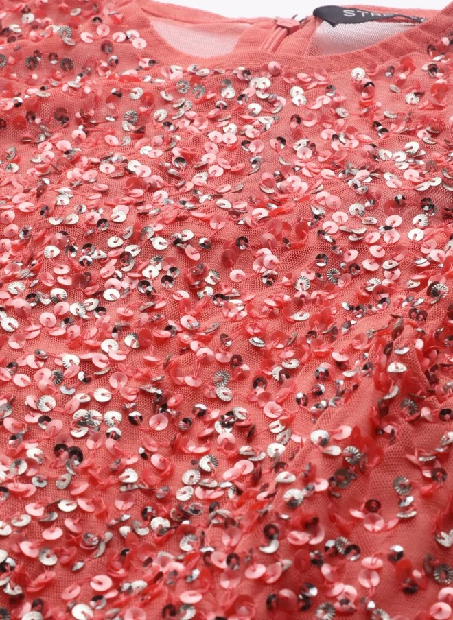 STREET 9 Orange Embellished Maxi Dress for Women