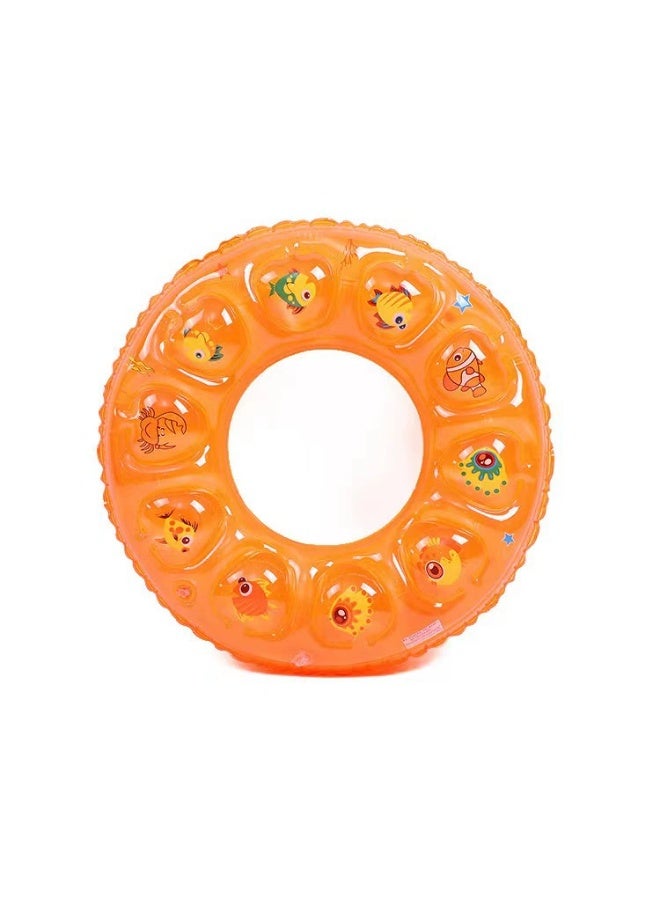 Goolsky 1PC transparent cartoon small fish swimming ring on water, double-layer airbag inflatable swimming ring, suitable for summer pool parties and water fun(90#) - Image 4