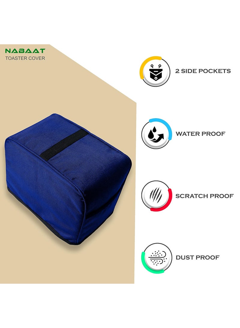 NABAAT NABAAT Dust Proof Water Proof Washable Cover for 2 Slice Toaster Pop up Kitchen with Pockets Standard Size Blue 11x 65x 8  - Image 3