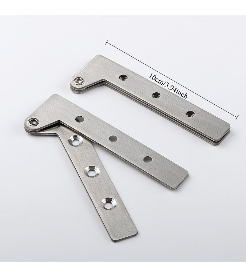 Two Sets Of Small Concealed Hinges In Silvery Finish 360 Degree Rotating Stainless Steel Shaft For Vertical Movement For Cabinet Doors And Wine Cabinets - Image 4