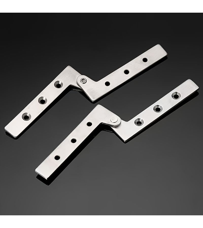 Two Sets Of Small Concealed Hinges In Silvery Finish 360 Degree Rotating Stainless Steel Shaft For Vertical Movement For Cabinet Doors And Wine Cabinets - Image 2