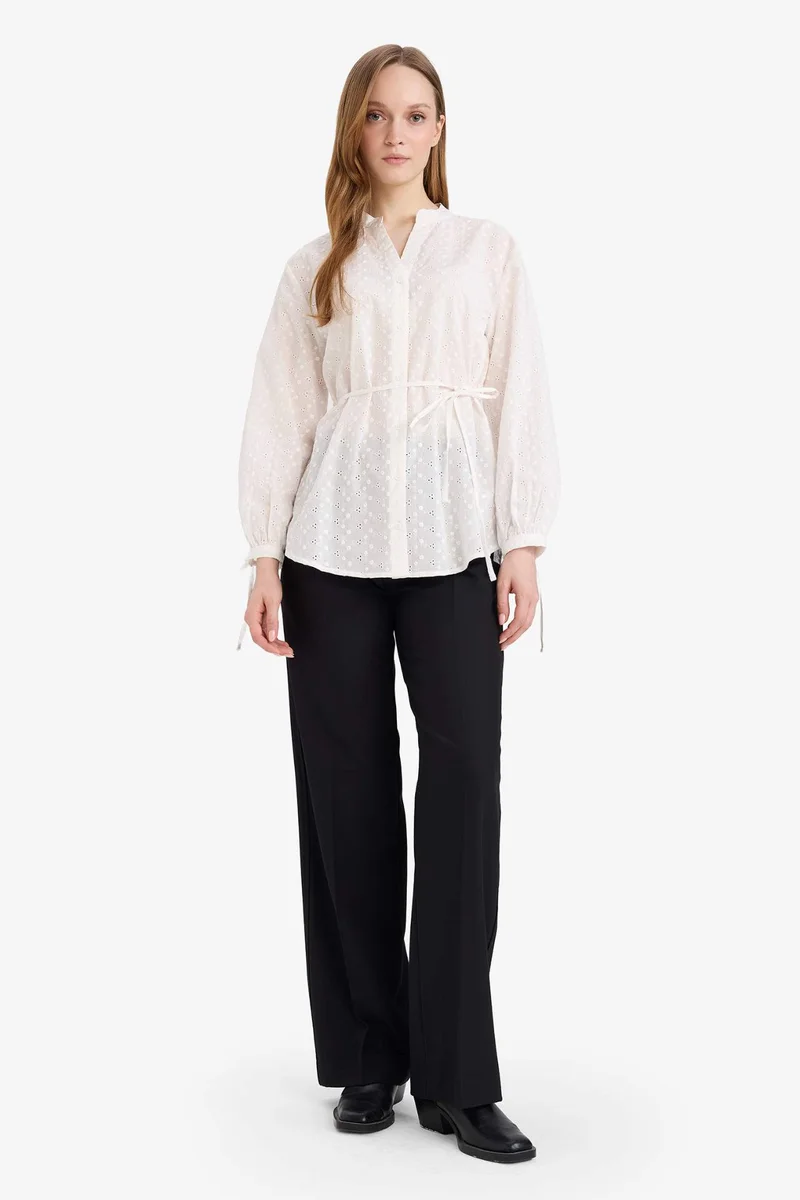 ديفاكتو Regular Fit brode Long Sleeve Tunic