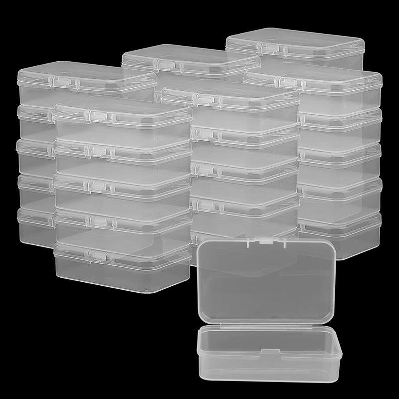 MANCHAP 30 Pack Mini Bead Storage Box, 7.5 x 5 x 2cm Clear Plastic Beads Containers Storage Case for Jewellery, Beads - Image 1