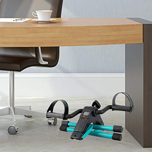 AGM Folding Pedal Exerciser, Mini Exercise Bike Under Desk Bike Foot Pedal Exerciser, Foot Hand Cycle Portable Peddler Machine Bicycle Exerciser Arm Leg Exerciser While Sitting - Image 2