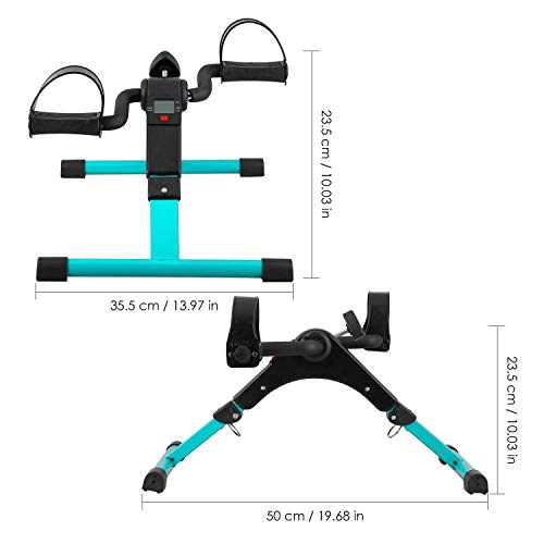 AGM Folding Pedal Exerciser, Mini Exercise Bike Under Desk Bike Foot Pedal Exerciser, Foot Hand Cycle Portable Peddler Machine Bicycle Exerciser Arm Leg Exerciser While Sitting - Image 5