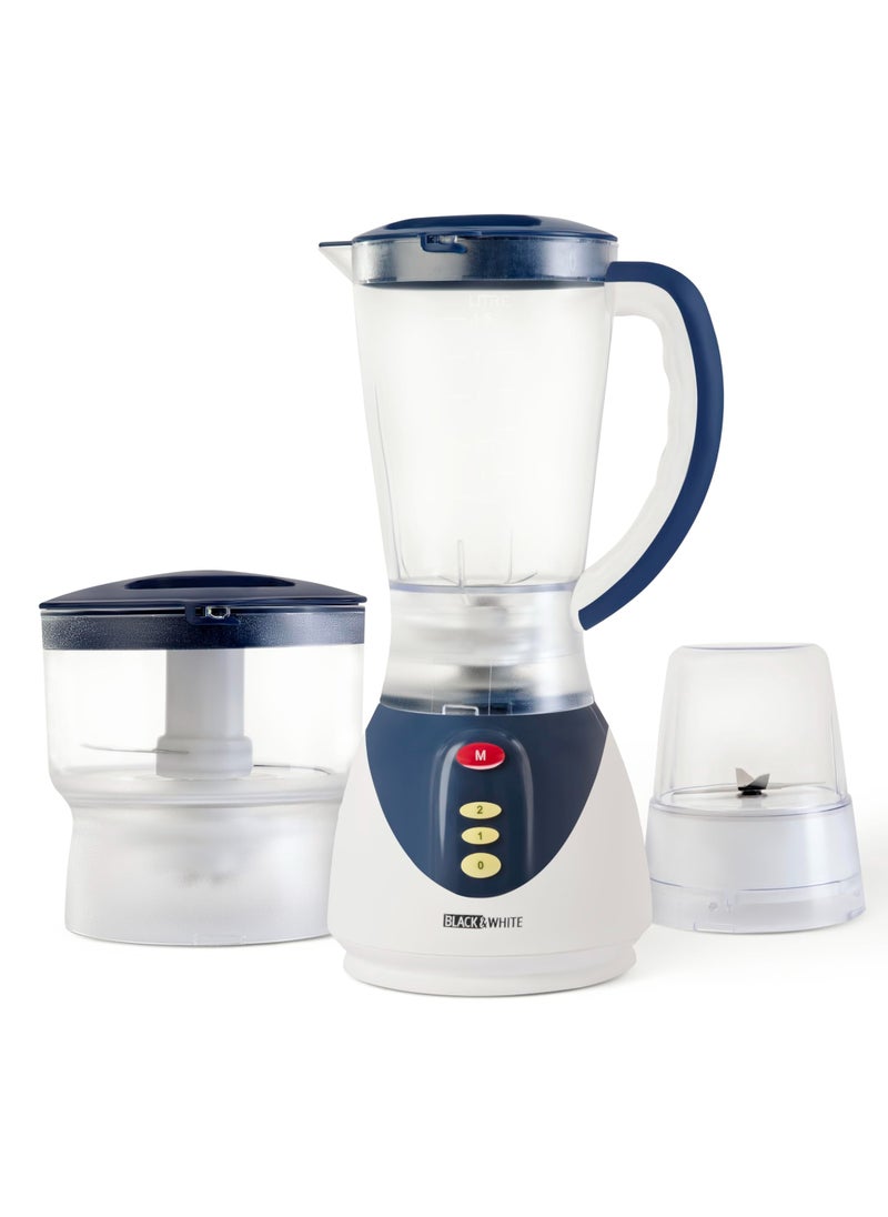 Black & White - Black and White Electric Blender With Chopper And 1 Grinder Mill , 500 Watt, 1.5 Liter, BL-5200 - Image 1