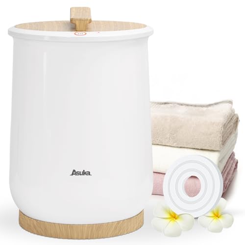 Asuka Towel Warmer for Bathroom, Large Towel Warmer Bucket, Easy One-Button Control, Auto Shut-Off, 21L Capacity Fits Up for Two 40"X70" Oversized Towels, PJ’s Bathrobe, CL1 (Wood) - Image 1