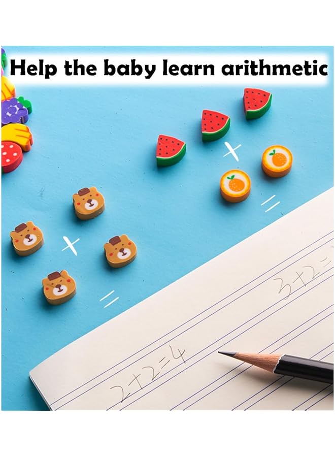 erorex Mini Erasers For Kids 50 Pcs Fruit Small Non Toxic Novelty Assorted Novelty Pencil Erasers With Storage Box School Supplies For Student Party Favor Home Work Classroom Rewards Prize Gift - Image 5